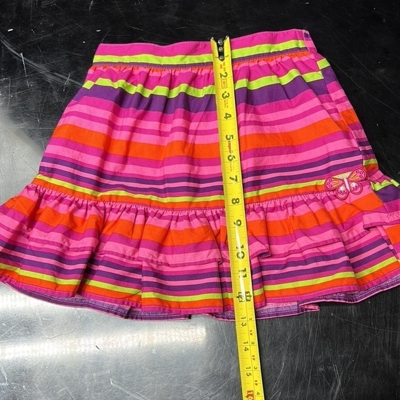 Horizontal bright striped Skort Gymboree size 6 with ruffles NWT Barbie pink - Picture 8 of 10